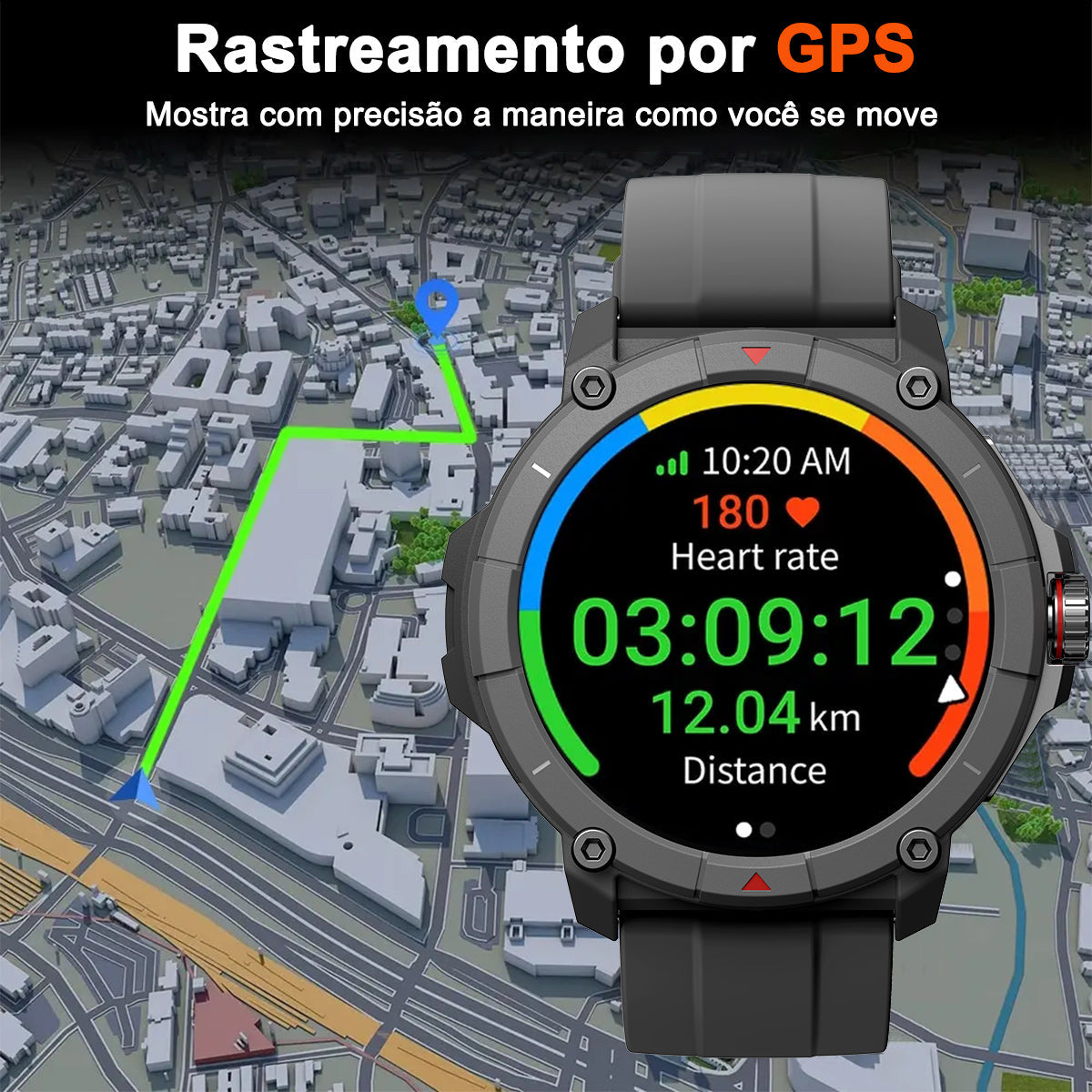 Smartwatch MASX Oasis X GPS, Alexa integrado, 100 modos esportivos, smartwatch à prova d'água 5ATM