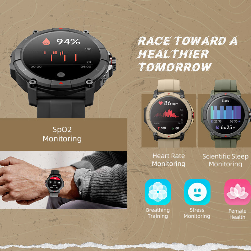 Smartwatch MASX Oasis X GPS, Alexa integrado, 100 modos esportivos, smartwatch à prova d'água 5ATM