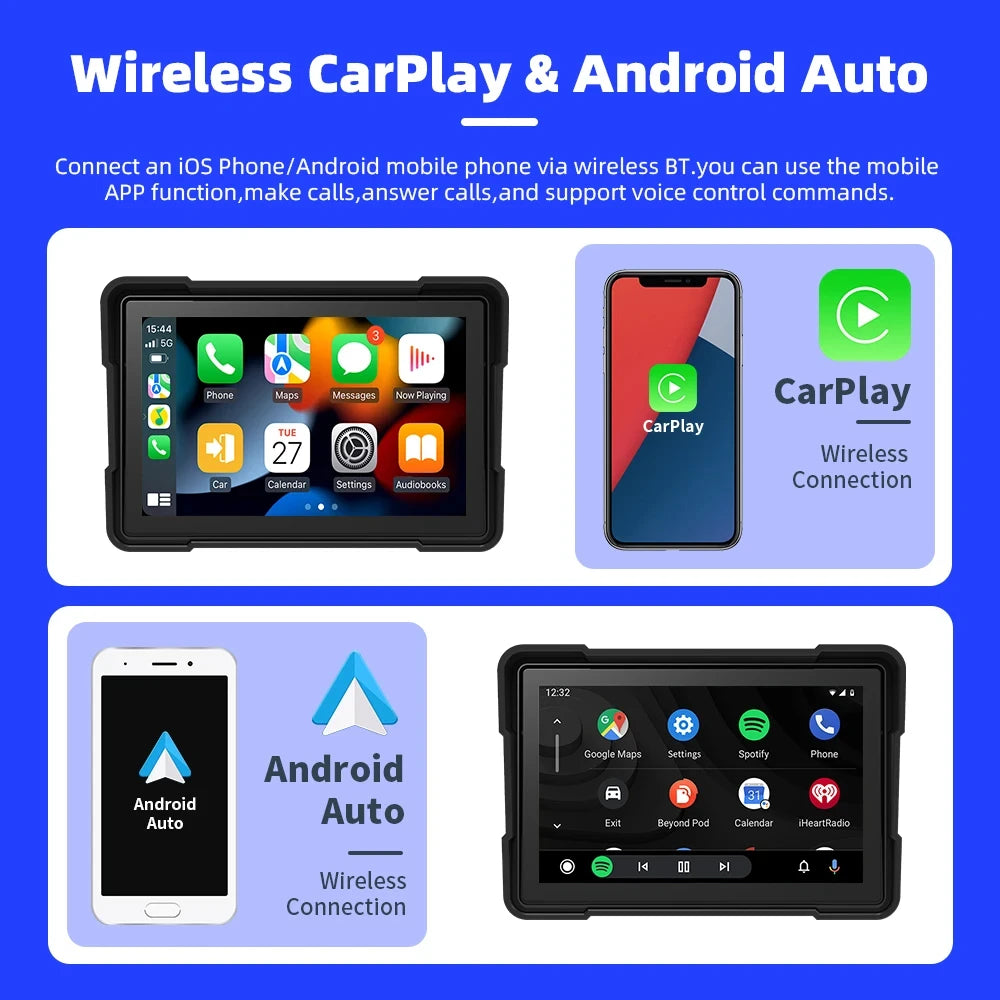 Sistema de Entretenimento e Navegação Veicular com Wireless CarPlay e Android Auto