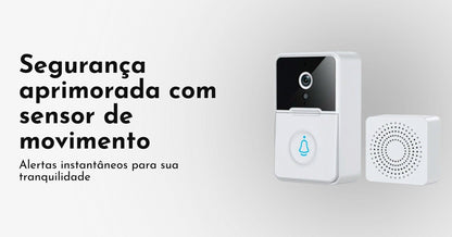 Campainha Inteligente Wifi com Câmera HD - Com Sensor Movimento, Interfone Sem Fio e Visão Noturna