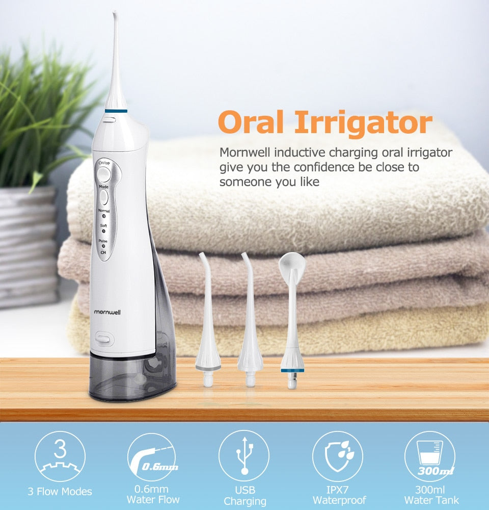 Irrigador Oral portátil 300ml USB recarregável